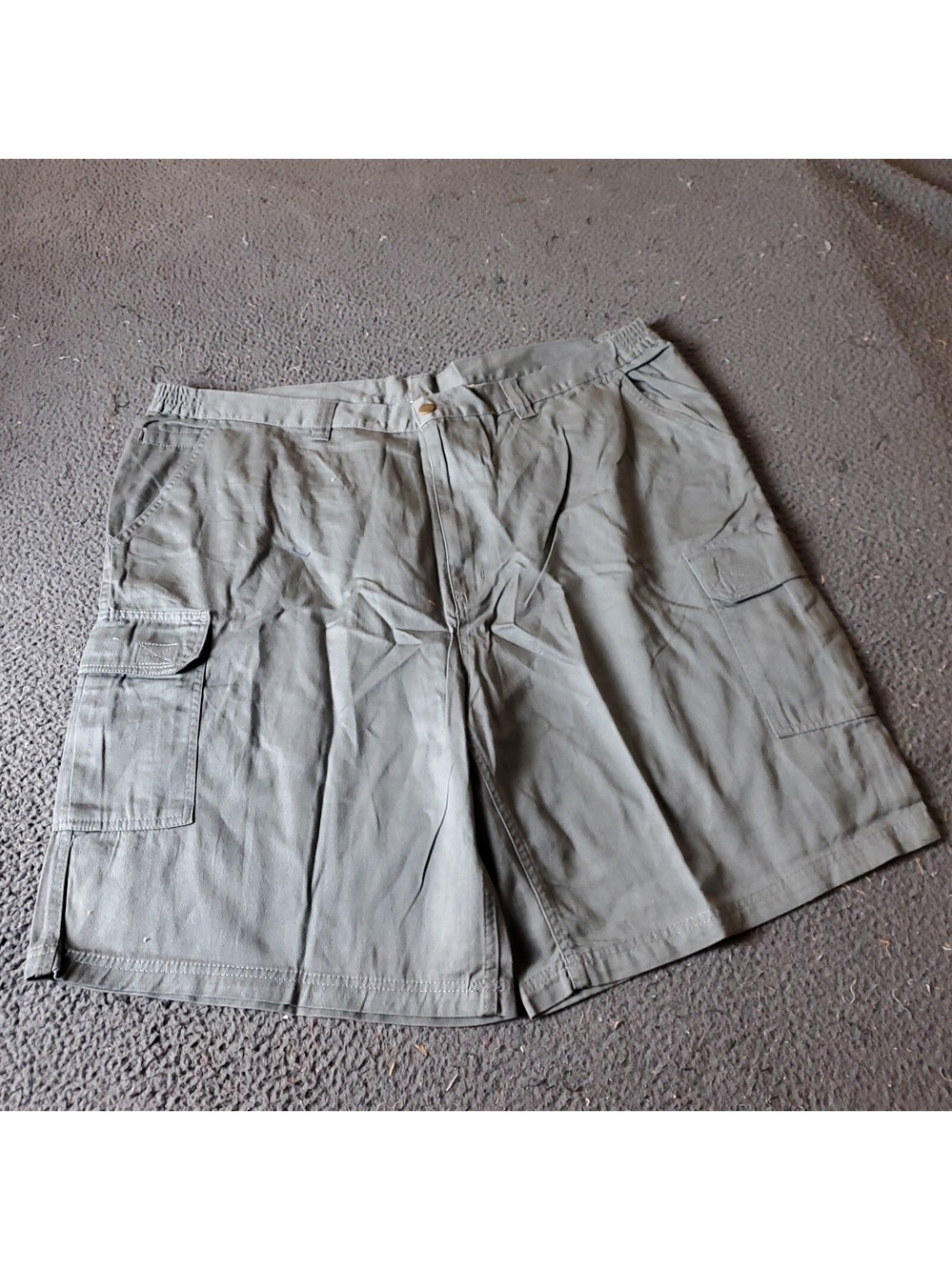 KingSize Cargo Shorts Mens 46 Big Tall Elastic Gray Cotton Chino Khaki y2K